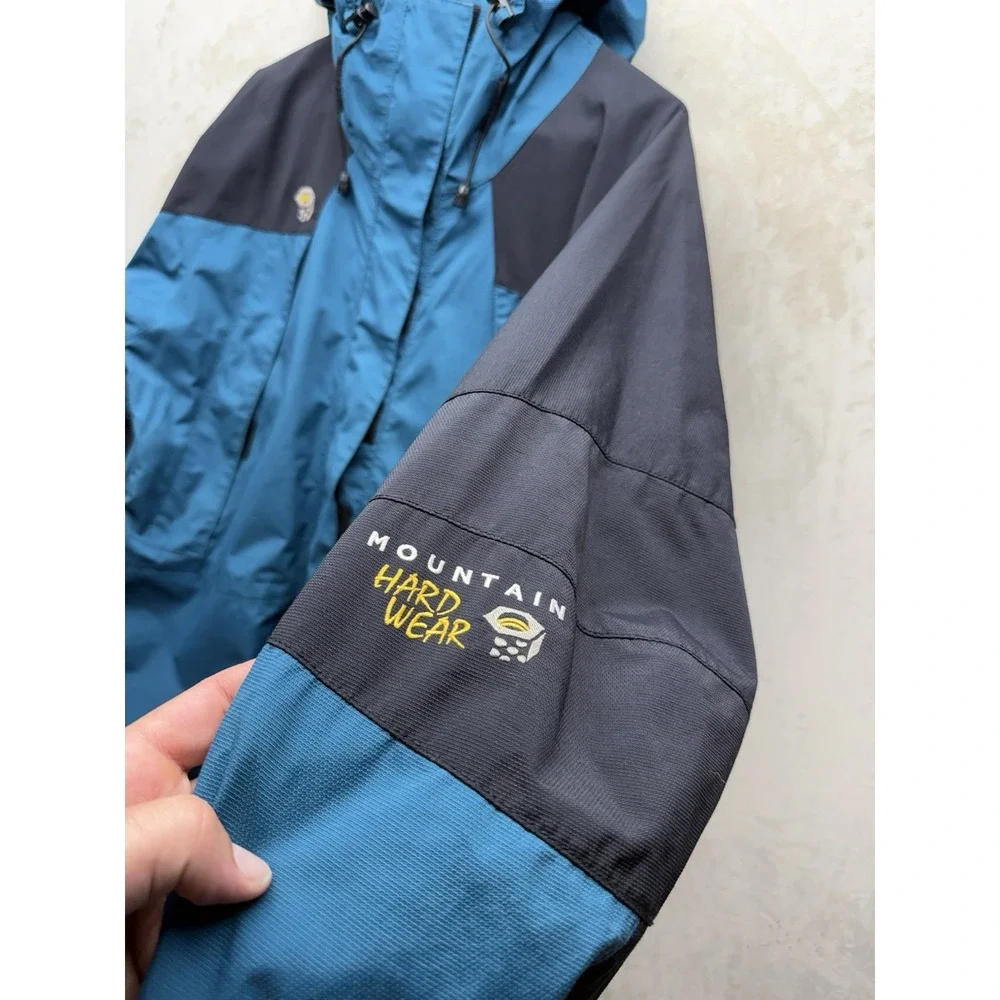 Mountain HardWear Conduit Jacket Women's 10 Blue Hooded Full Zip Ski Snow Rain